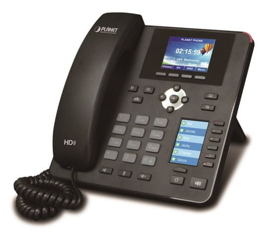 Planet VIP-2140PT VoIP telefón, G.722 HD, LCD+DSS displeje, BLF tlačidlá, 4x SIP účty, Auto konf, PoE, CZ