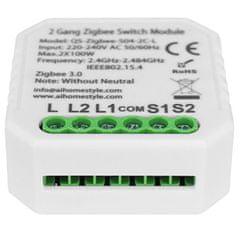 Immax NEO SMART kontrolér (L) V4 2-tlačidlový Zigbee 3.0, TUYA