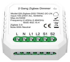 Immax NEO SMART kontrolér stmievateľný V5 2-tlačítkový Zigbee 3.0, TUYA
