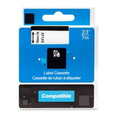 PrintLine kompatibilná páska s DYMO 45800 S0720820, 19mm, 7m, čierna tlač / priehl. podklad, D1