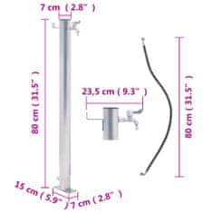 Vidaxl Záhradný vodný stĺpik 80 cm nehrdzavejúca oceľ okrúhly