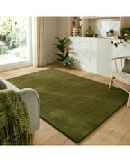 Flair Kusový ručne tkaný koberec Tuscany Textured Wool Border Green 120x170