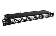 Solarix 19" Patch panel 24 x RJ45 CAT6 STP čierny 1U