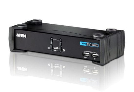 Aten 2-portový prepínač KVM DVI/Audio USB CS-1762A USB HUB