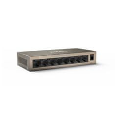 Tenda TEG1008M 8-port Gigabit Switch, 8x 10/100/1000 Mb/s, Fanless, MAC 4K, napájanie AC/DC, aj na stenu