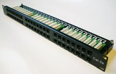 DATACOM Patch panel 19" UTP 48 port CAT5E LSA 1U BK (6x8p)