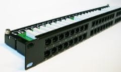 DATACOM Patch panel 19" UTP 48 port CAT5E LSA 1U BK (6x8p)