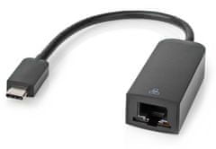 Nedis káblový adaptér USB 3.2 Gen 1/ USB-C zástrčka - RJ45 zásuvka/ okrúhly/ čierny/ 20cm