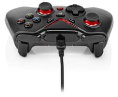 Nedis gamepad/ USB-A/ napájanie z USB/ pre PC/ počet tlačidiel 12/ čierny/ dĺžka kábla 1,60 m