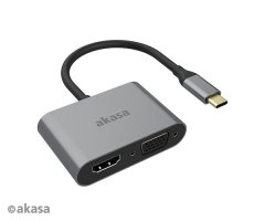 Akasa - adaptér Type-C na HDMI a VGA