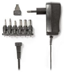 Nedis univerzálny napájací AC adaptér/ 7.2 W/ 3 - 12 VDC/ 100 - 240 V AC/ 6 konektorov/ 1,8 m/ čierny