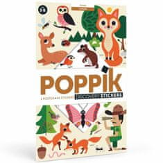 Poppik Samolepkový plagát vzdelávací - Lesné zvieratá