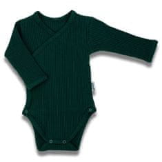 NICOL Dojčenské bavlnené body s bočným zapínaním dlhý rukáv Nicol Bambi zelená 62 (3-6m)