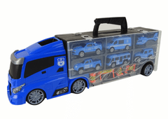 Lean-toys Policajné vozidlo Caravan Blue Set