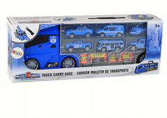 Lean-toys Policajné vozidlo Caravan Blue Set