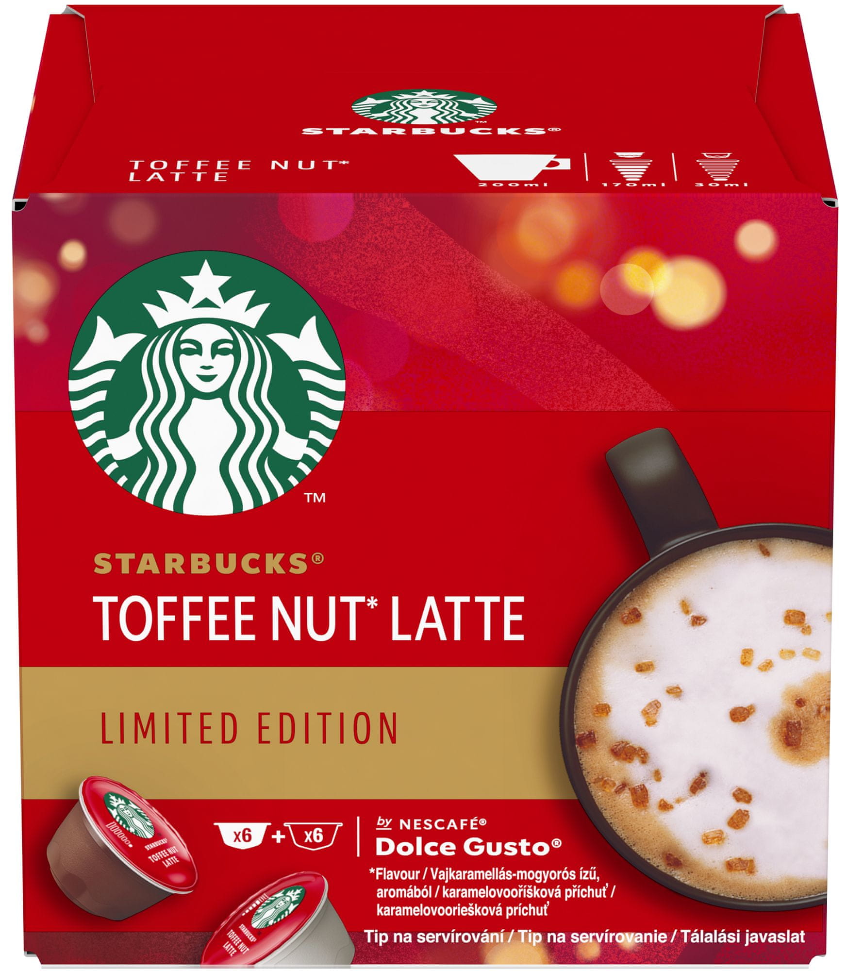 Starbucks Toffee Nut Latte by NESCAFE DOLCE GUSTO limitovaná edícia. Kávové  kapsule, 3x12 KAPSÚL