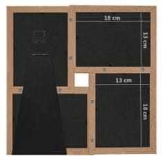 Vidaxl Kolážový fotorámik na 4 fotky (13x18 cm) bledohnedý MDF