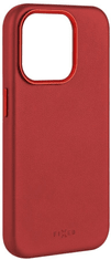 FIXED kožený zadní kryt MagLeather s podporou Magsafe pro Apple iPhone 15 Pro, červená