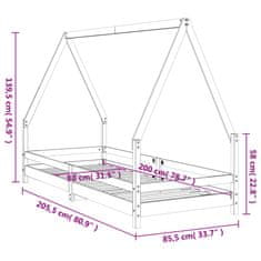 Vidaxl Rám detskej postele 80x200 cm masívna borovica