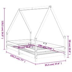 Petromila vidaXL Rám detskej postele biely 90x190 cm masívna borovica