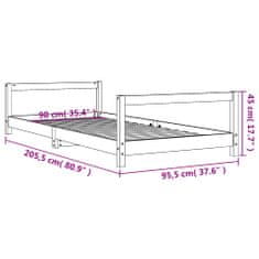 Petromila vidaXL Rám detskej postele biely 90x200 cm masívna borovica