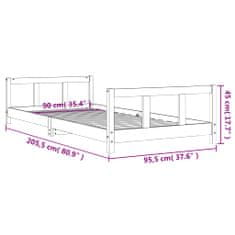 Petromila vidaXL Rám detskej postele biely 90x200 cm masívna borovica