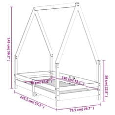 Petromila vidaXL Rám detskej postele biely 70x140 cm masívna borovica 