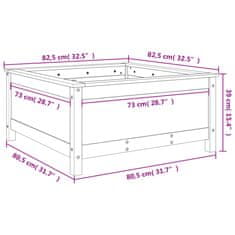 Vidaxl Záhradný kvetináč medovohnedý 82,5x82,5x39 cm borovicový masív