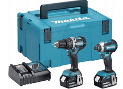 shumee MAKITA COMBO SET 18V DTD153 + DHP484 + ZÁSUVKA 10mm S 1/4" RÚČKOU