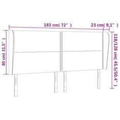 Vidaxl Čelo postele so záhybmi tmavomodrá 183x23x118/128 cm zamat