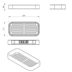 Gedy SMART polica do sprchy, 241x30x111mm, čierna mat 321814 - Gedy