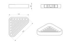 Gedy SMART rohová polica do sprchy, 170x30x170mm, chróm 3283 - Gedy