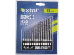 Extol Craft Vrtáky do kovu so šesťhrannou stopkou, sada 13ks, 1,5-6,5mm, HSS