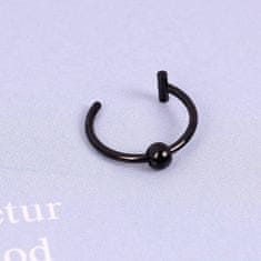 Northix Nerezový fakepiercing - 8 mm - čierny 