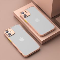 Bomba Kvalitný TPU obal matný pre iPhone - ružový C313_IPHONE12PRO-PINK