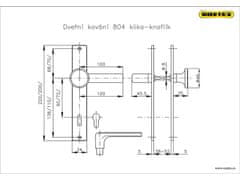 Kľučka dver.sa št.+ gomb. 804/90mm vložka Cr-nerez
