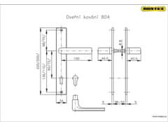 Kľučka dver.sa št. 804/90mm vložka Cr-nerez