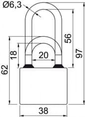 Richter Visiaci zámok RV.OVAL38 SET3