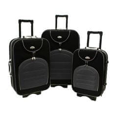 Rogal Sivo-čierna sada 3 cestovných kufrov "Movement" - veľ. M, L, XL