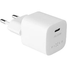 FIXED Mini adaptér, USB-C, 20W, biely