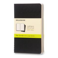 Moleskine Zošity Cahier S, čistý, 3 ks, čierny