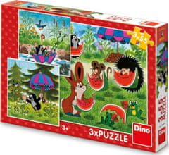 DINO Puzzle Krtko a paraplíčko 3x55 dielikov