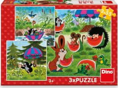 DINO Puzzle Krtko a paraplíčko 3x55 dielikov