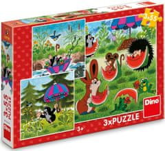 DINO Puzzle Krtko a paraplíčko 3x55 dielikov