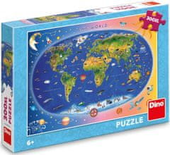 DINO Puzzle Mapa sveta XL 300 dielikov