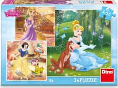 DINO Puzzle Disney princeznej 3x55 dielikov