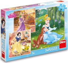 DINO Puzzle Disney princeznej 3x55 dielikov