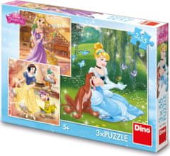 DINO Puzzle Disney princeznej 3x55 dielikov