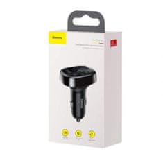 BASEUS Car Charger Bluetooth Fm Transmitter T-Type 2xUSB MicroSD čierna (CCTM-01)