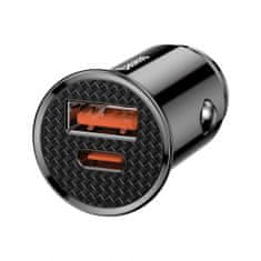 BASEUS Car Charger Circular Plastic A+C PPS PD3.0 + QC4.0 + 30W čierna (CCALL-YS01)